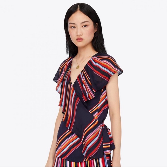 NWT Tory Burch Adelia Wrap Top - Picture 2 of 8